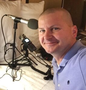 Mark Bologna selfie - recording on the road -