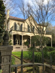 The Briggs-Staub house is one of the few examples of Gothic Revival architecture in New Orleans.
