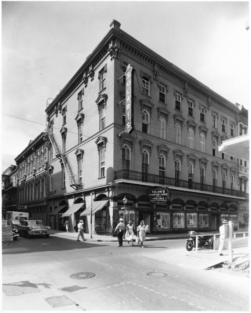 Exterior of Solari's at the corner of Royal and Iberville Streets. Image courtesy of The Historic New Orleans Collection